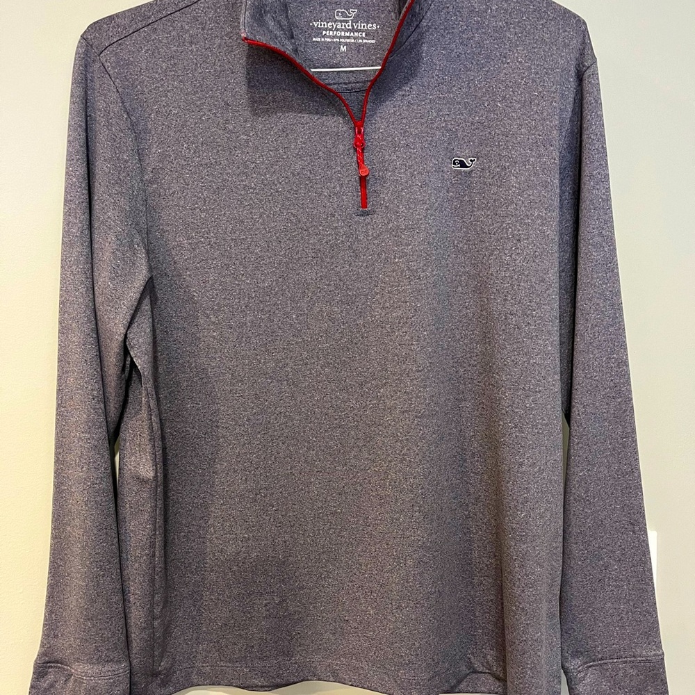 Men’s Gray Vineyard Vines Performance Quarter Zip size Medium